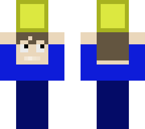 short kid holding gold block