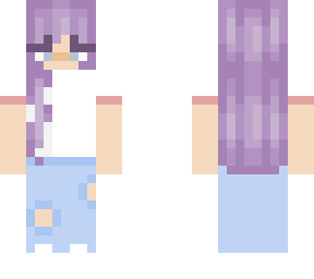 aesthetic outfit w/ purple hair