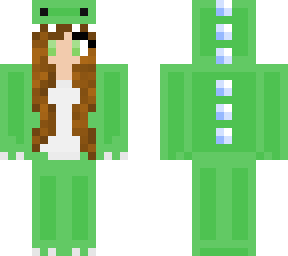 dino onesie brunette girl