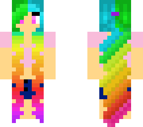 girl with rainbow hair (hair made by hxneykat)