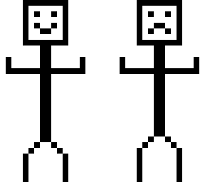 happy and sad stickman