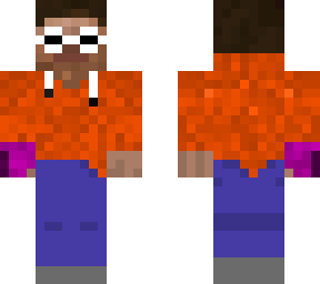 orange steve with a glove