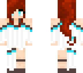 redhead with white dress