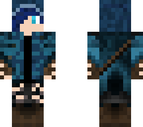 sentientdirtblock medieval blue jacket (with blue hair)