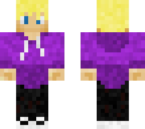 blonde boy with purple sweatshirt