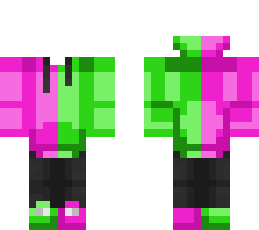 green and pink hoodie