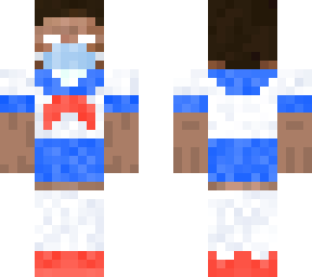 herobrine with mask + japanese schoolgirl outfit