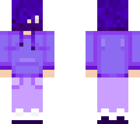 masked, purple-haired person w/ intricate hoodie