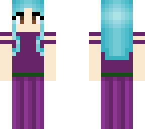purple prom dress blue hair