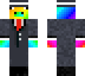 rainbow pig in suit