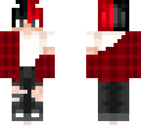 red and black - jacket falling off