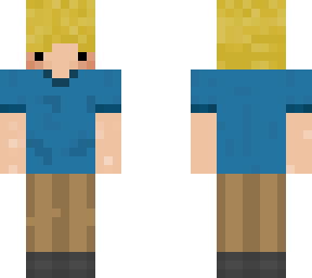 blonde boy blue shirt