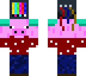 pig stealing a tv