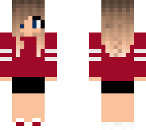 red hoodie girl in a ombr with short hair
