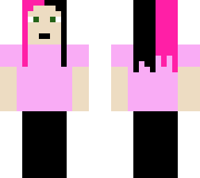 black and pink hair girl