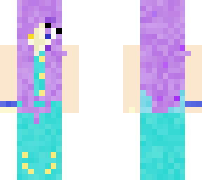 cute purple haired girl with a teal jumpsuit