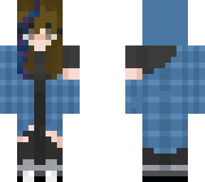 grunge girl with dyed bangs(brunette version)