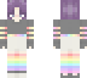short hair rainbow socks girl....