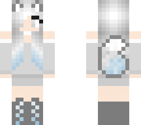 silver & blue wolf girl (winter wolf girl)