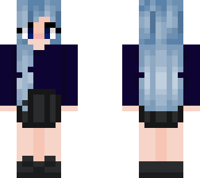 ~blue highlights hoodie girl~