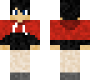 boy with red and black hoodie