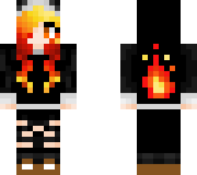 fire hair girl with hoodie