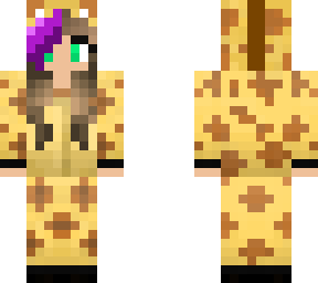 giraffe girl w/purple fringe & green eyes