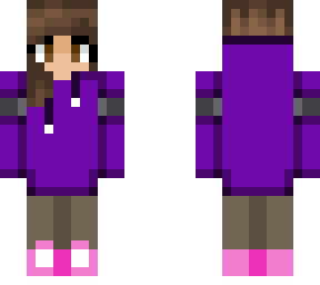 girl in purple hoodie and pink shoes