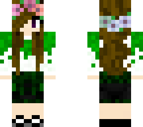 girl with flower crown and green hoodie