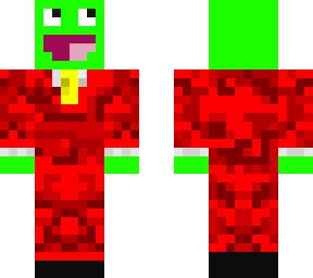 green in red suit