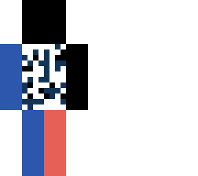 half red and blue