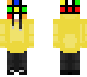 purpled but but yellow and a rubix head lol