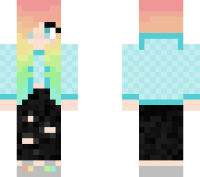 rainbow haired, blue checker-ed girl 2.