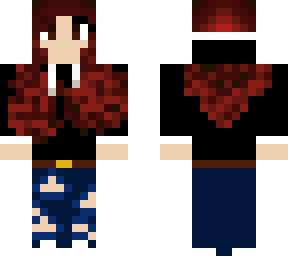 red hair, black hoodie (classic model aka steve model)