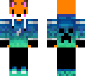 blue flame creeper hoodie fox