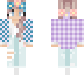 blue girl with flower crown kawii ~