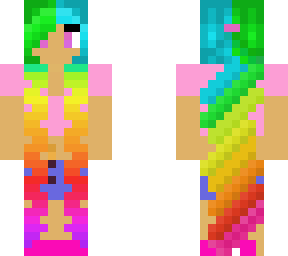 girl with long rainbow hair!!!