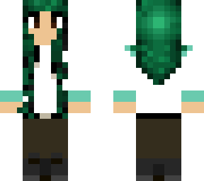 jade hair, white hoodie