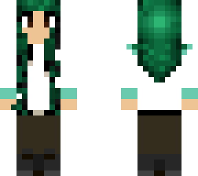 jade hair, white hoodie