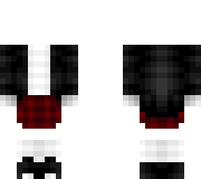 ob - black & white school girl outfit - red skirt