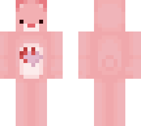 pink care bear with hearts