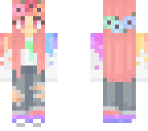 'taste the rainbow' pink hair w/bi socks, by lousbee