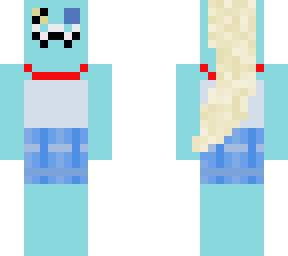 blue monster girl with stitched mouth