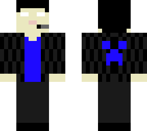 gamer herobrine with black hair and smooth skin (made from the ground up)