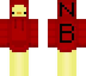 nb duckie with red hoodie
