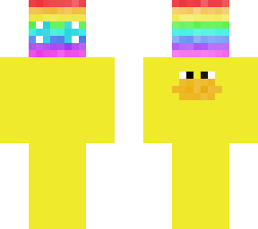 rainbow man in duck onsie