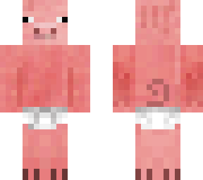 pig removeable diaper. turtle face
