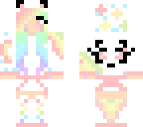 rainbow pastel panda girl