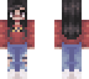 red sweater and black hair girl