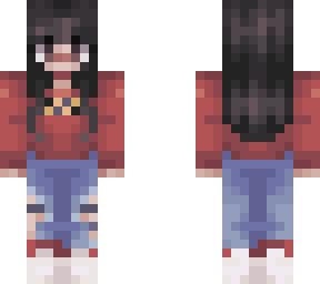 red sweater and black hair girl